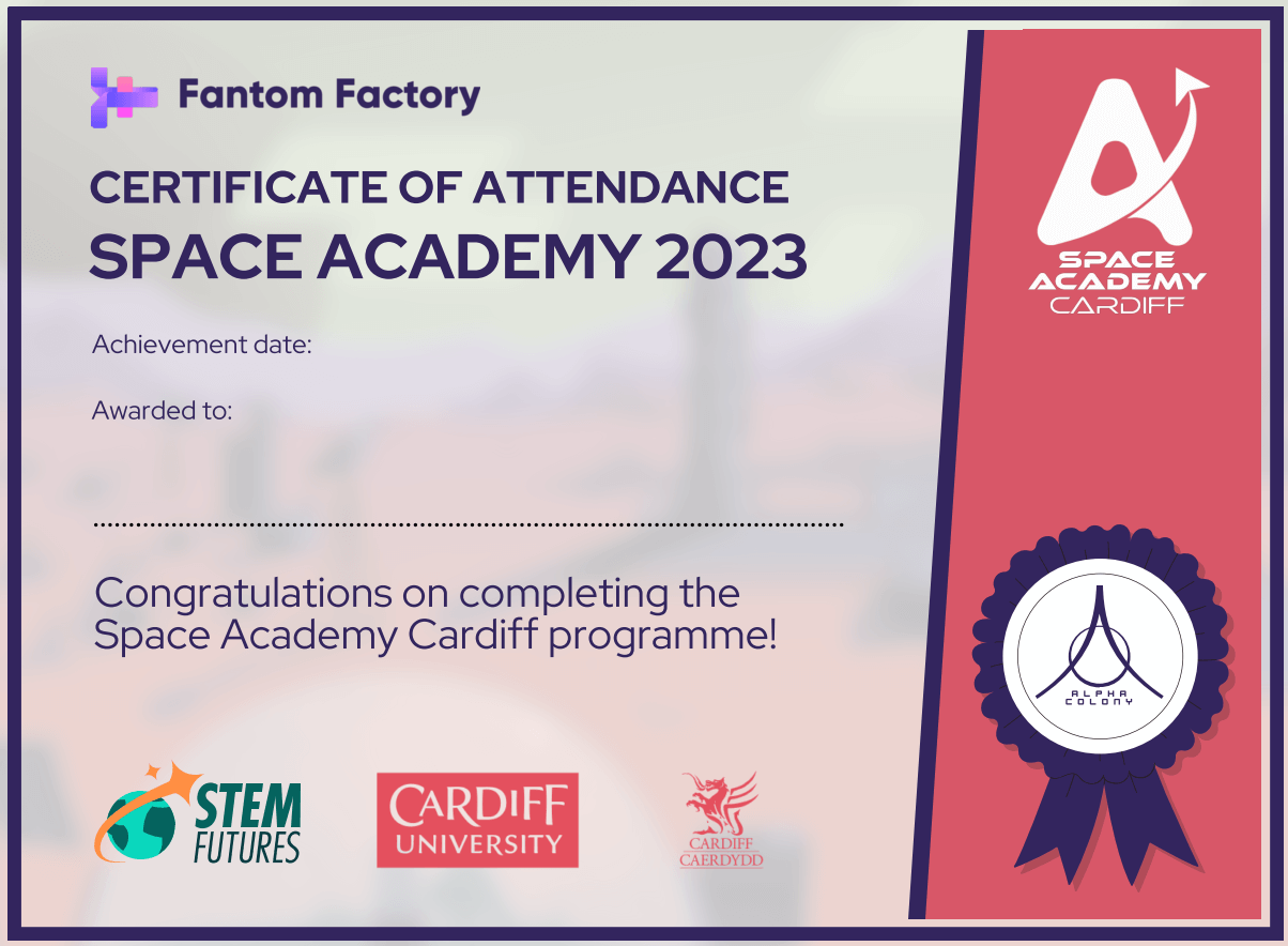 space academy certificate