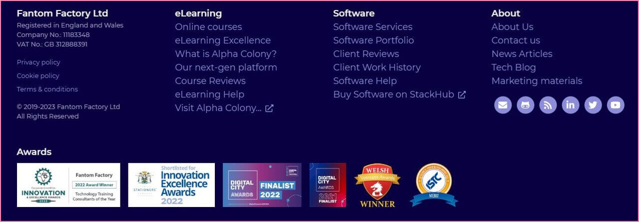 footer screenshot