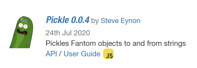 Pickles Fantom objects to and from strings